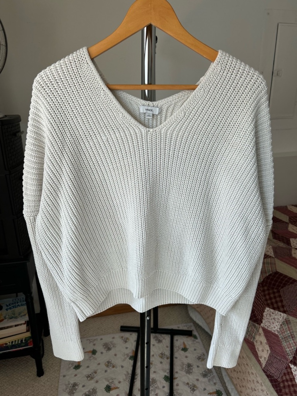 Vince Chunky Knit Pullover V-Neck Sweater